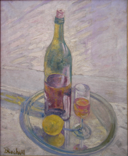 Botella con limn y bandeja 52x42cmjpg